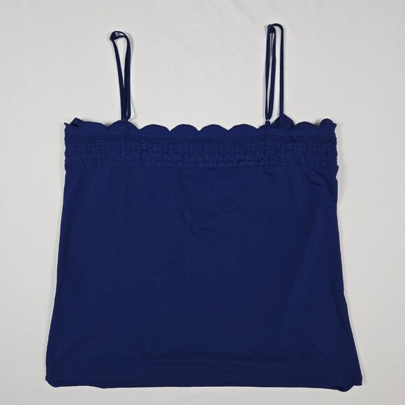 Banana Republic Blue Embroidered Trim Camisole Top Scallop Edge Feminine Size S‎ - Picture 6 of 12